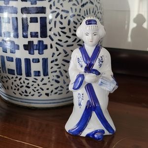 Vintage Geisha Girl Porcelain Figurine 6in